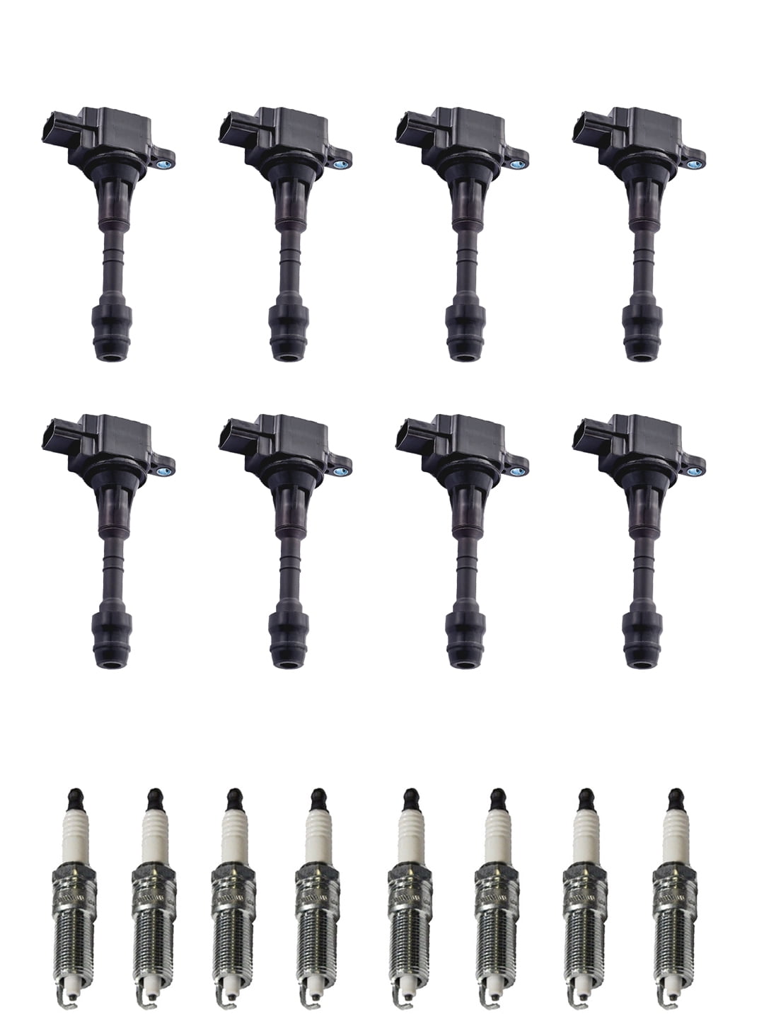 Set of 8 ISA Ignition Coils and 8 Spark Plugs Compatible with 2003-2010 Infiniti M45 4.5L V8 4500cc -ci Replacement for UF482