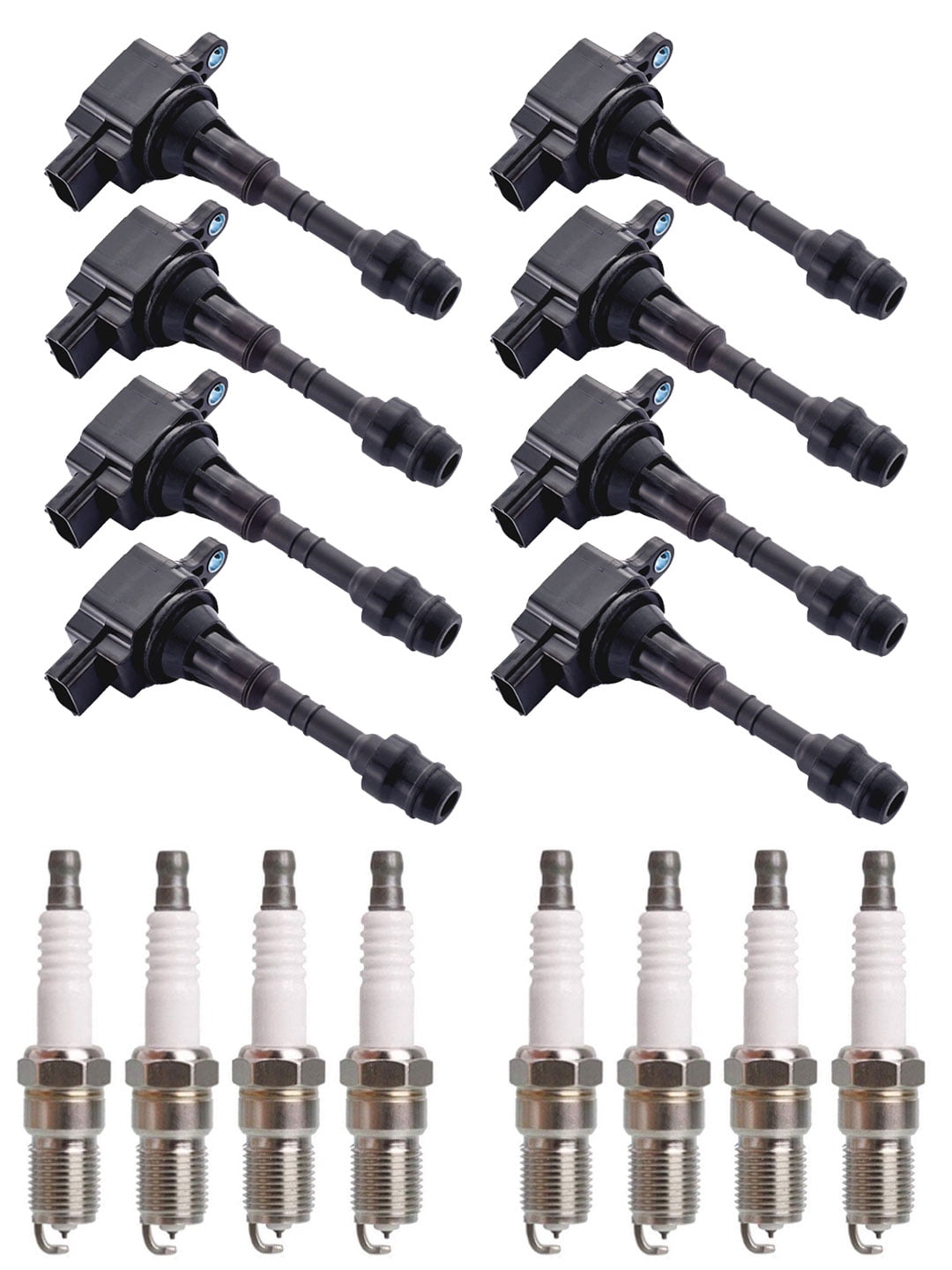 Set of 8 ISA Ignition Coils and 8 Spark Plugs Compatible with Infiniti M45 2006-2010 4.5L V8 4494cc -ci  Replacement for UF482