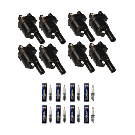 Set of 8 ISA Ignition Coils and Champion Spark Plugs Compatible with 2016-2017 Chevrolet SS 6.2L Replacement for UF414
