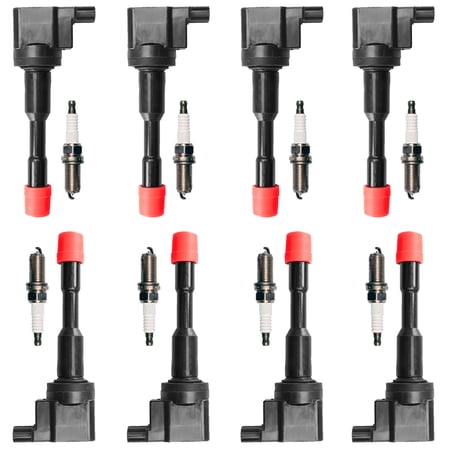 Set of 8 ISA Ignition Coils and Denso Iridium Spark Plugs Compatible with 2006-2011 Honda Civic 1.3L l4 Replacement for UF374