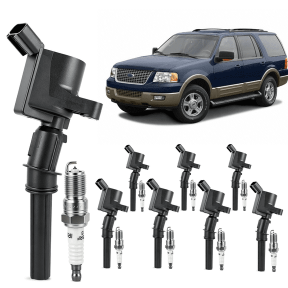 Set of 8 Ignition Coils & 8 Spark Plugs Compatible with 1998 1999 2000 2001 2002 2003 2004 Ford Expedition 5.4L V8 Replacement for DG508 SP479