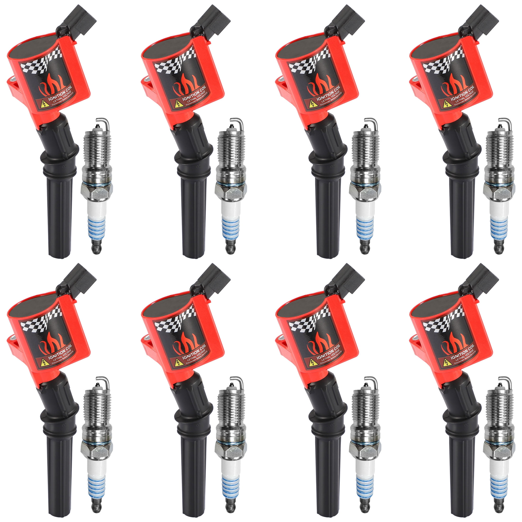 8PCS DG508 Ignition Coils & 8 Spark Plugs Compatible with Ford F-150 4.6L 5.4L V8, Expedition, Crown Victoria, Lincoln Town Car, Mercury Grand Marquis