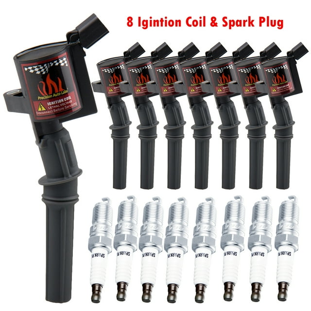 Set of 8 Ignition Coils & 8 Spark Plugs for Ford F150 Lincoln 4.6L 5.4L