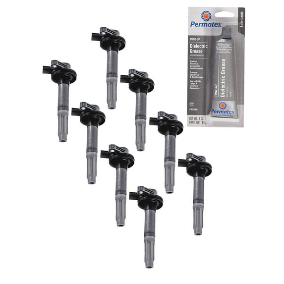 Set of 8 Ignition Coils and Permatex 22058 Dielectric Tune-Up For 2016 Ford Mustang 5.0L V8 Replacement for UF622 DG542