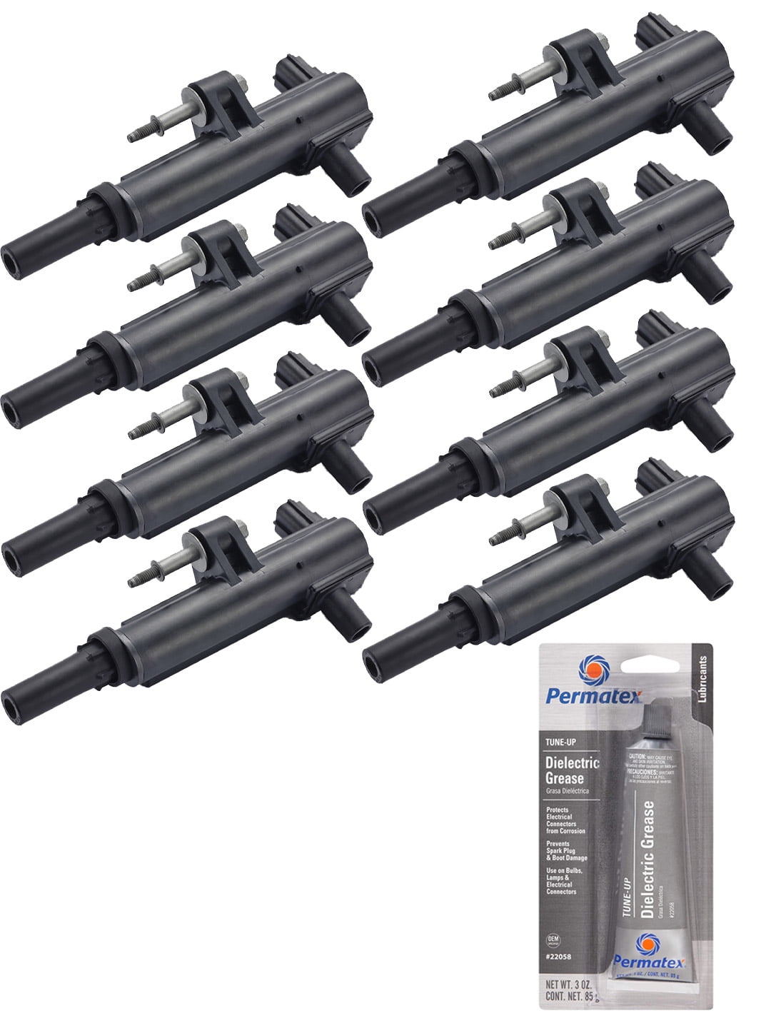 Set of 8 Ignition Coils and Permatex 22058 Dielectric TuneUp Grease
