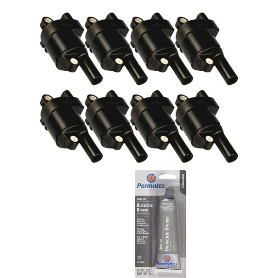 Set of 8 Ignition Coils and Permatex 22058 Dielectric Tune-Up Grease Compatible with 2009-2012 Chevrolet Colorado 5.3L V8 Replacement for UF414