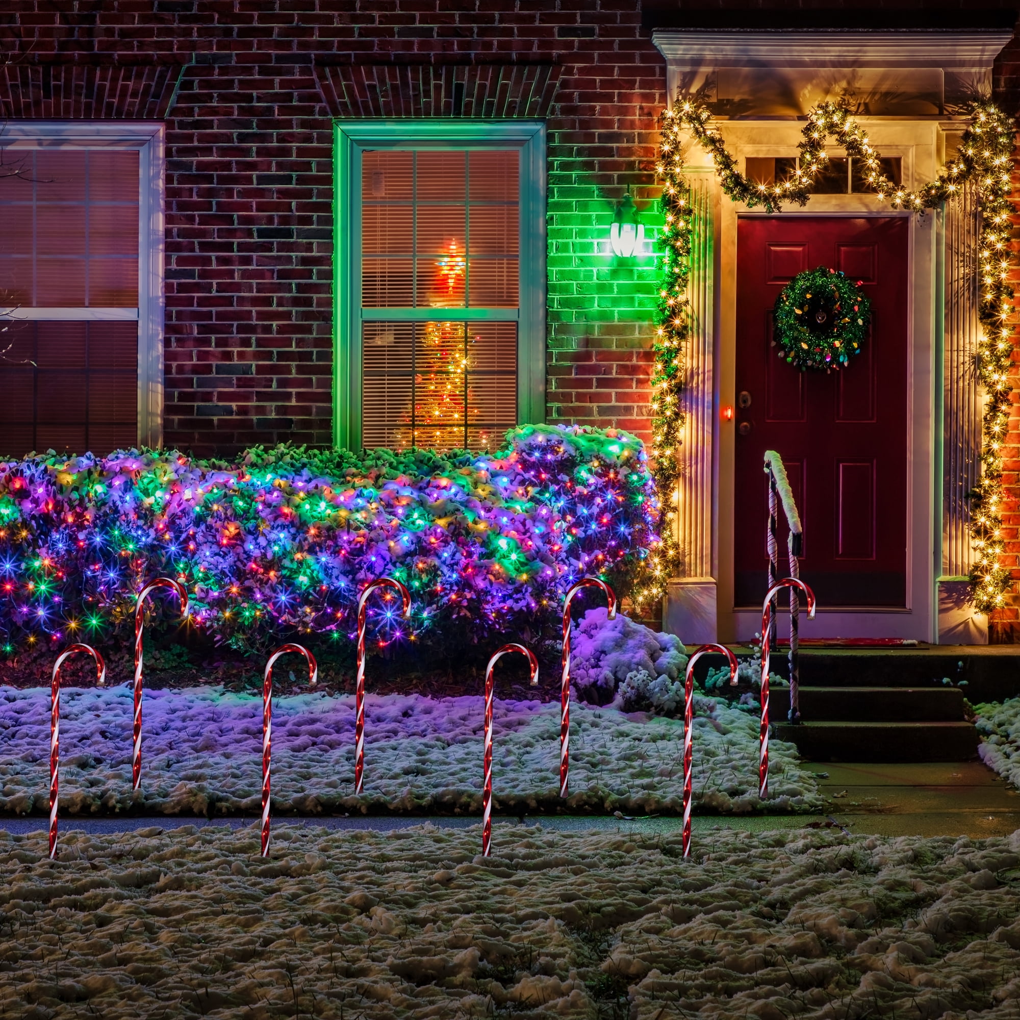 Northlight LED Lighted Candy Cane Outdoor Pathway Markers - 28
