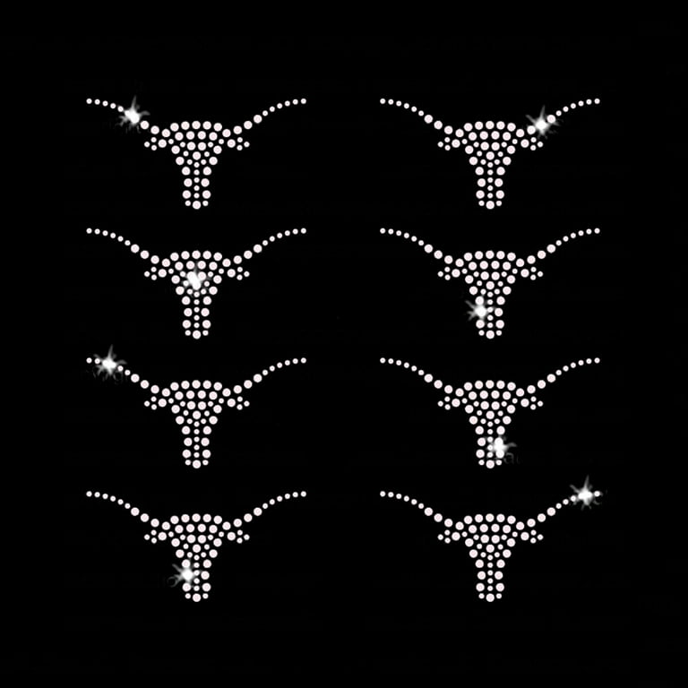 Set of 12 Clear Star Iron On Rhinestone Transfer