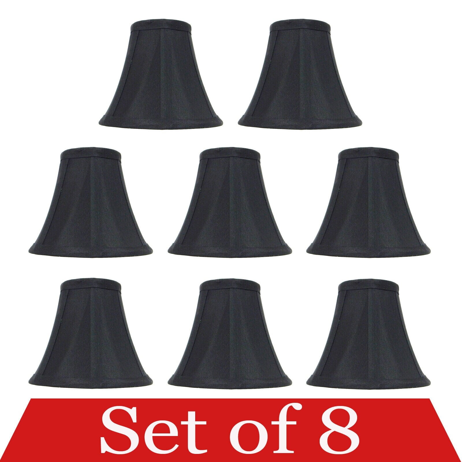 Set of 8 Mini Bell Candelabra Lamp Shade for Chandelier, 3x6x5in (Clip