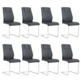 thumbnail image 1 of Set of 8 Modern Dining Chairs, Black PU Faux Leather Padded Seat with Metal Legs for Dining Room, 1 of 10