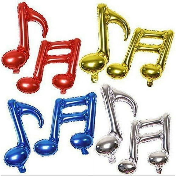 Toner Depot Music Notes Aluminum Foil Balloons, Party, Set of 8