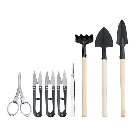 I-MART Bonsai Tools Kit with Trimmers, Tweezer, Rake, Spades, and Scissor, 8 Piece