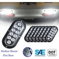 thumbnail image 1 of Set of 8 Pcs White 6" Oval LED Light Surface Mount Backup Reverse for Truck Trailer Tractor Jeep Flat Base DOT SAE Approved, 1 of 6
