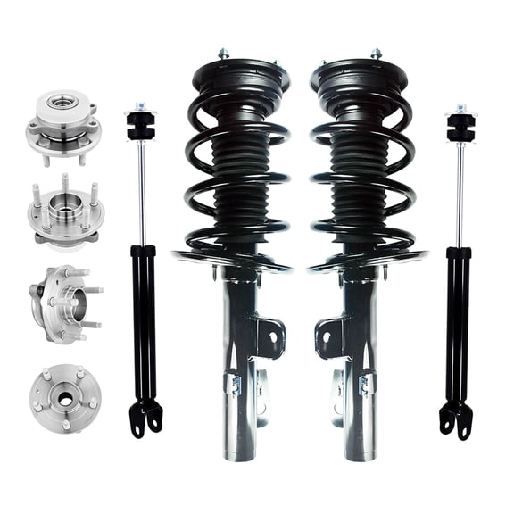 Set of 8 Quick Complete Strut-Wheel Hub Bearing-Shock For 2010-2012 Ford Flex