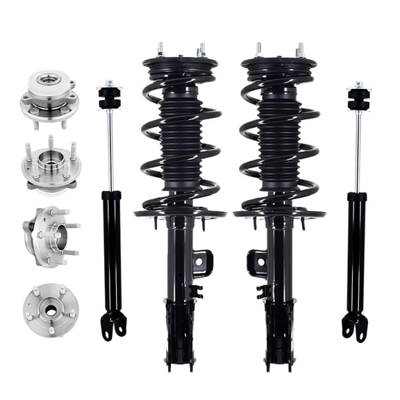 Set of 8 Quick Complete Strut-Wheel Hub Bearing-Shock For 2013-2019 Ford Flex