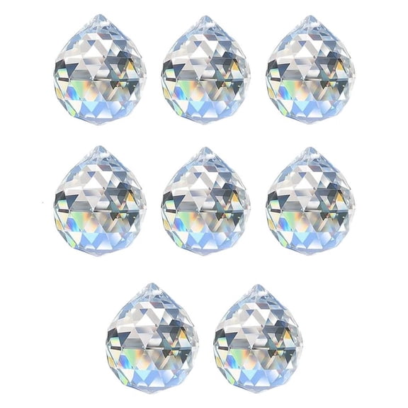 Set of 8 Rainbow Maker Sunatchers Pendants Crystal Prisms for Chandelier Decors