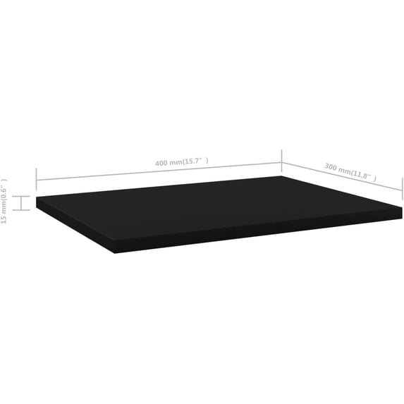 Set of 8 Replacement Storage Shelf Panels, Black 15.7x11.8x0.6 Inches, Engineered Wood