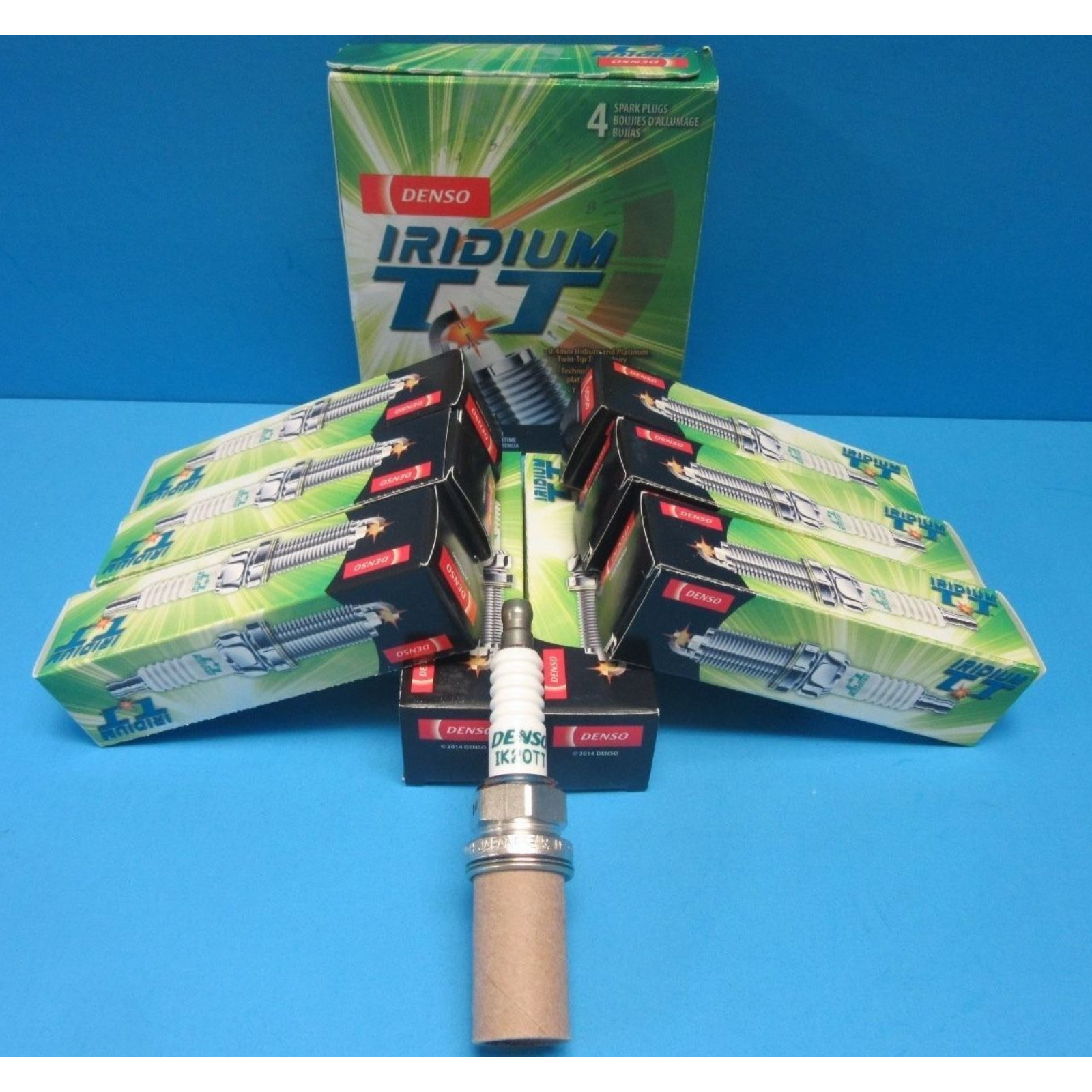 Set of 8 Spark Plugs Iridium TT Long Life DENSO Twin Tip V8 Gap PreSet MPN 4716