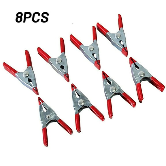 Set of 8 Strong Metal Spring Clamps for Crafting, Securing Tarpaulins, Market Stalls, Covers and Photos, Galvanized Steel with Soft Grip