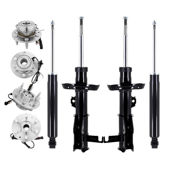 Set of 8 Suspension Strut-Wheel Hub Bearing Assembly-Shock Absorber For 2017-2019 Cadillac XTS