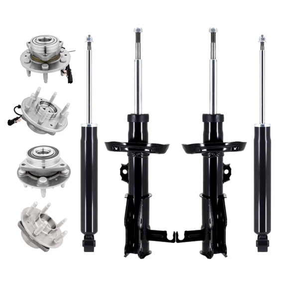 Set of 8 Suspension Strut-Wheel Hub Bearing Assembly-Shock Absorber For 2017 Cadillac XTS