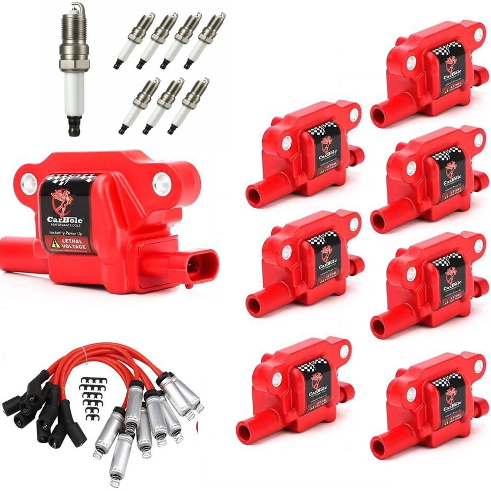 Set of 8 UF413 Ignition Coil & Wire &Spark Plug for Chevy Silverado