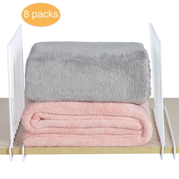 Set of 8 Vertical Closet Wood Shelf Divider- Adjust The Appropriate Distance