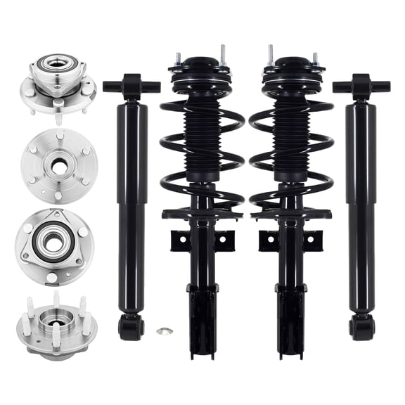 Set of 8 Wheel Hub Bearing Assembly-Quick Complete Strut-Shock Absorber For 2013-2017 Chevrolet Traverse