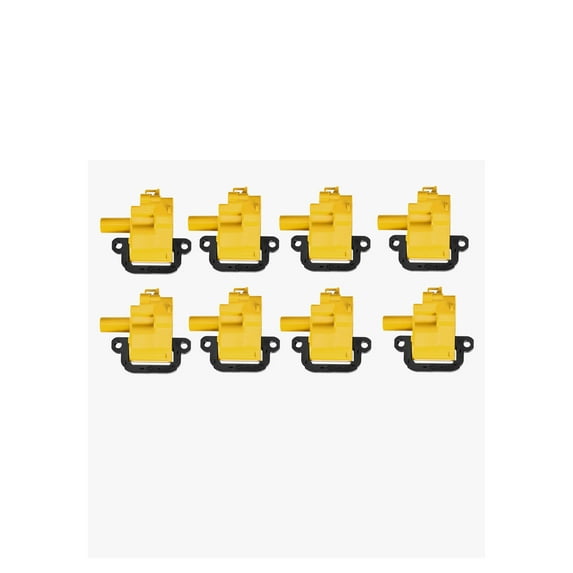 Set of 8 Yellow Color Ignition Coils Compatible with 2001 2002 Chevrolet Suburban 2500 8.1L V8 Replacement for UF192 C1144