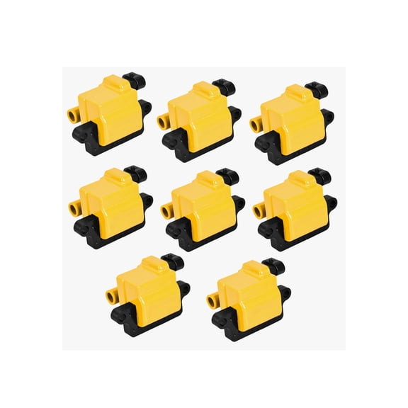 Set of 8 Yellow Color Ignition Coils Compatible with 2003-2006 Chevrolet Express 2500 V8 Replacement for UF271 C1208