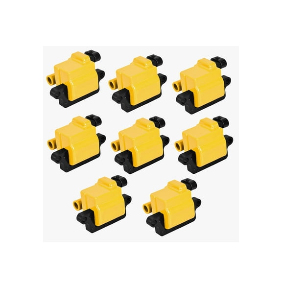 Set of 8 Yellow Color Ignition Coils Compatible with 2004 2005 Workhorse Fastrack FT1061 V8 Replacement for UF271 C1208