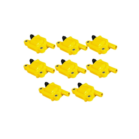 Set of 8 Yellow Ignition Coils Compatible with 2003-2008 Chevrolet W4500 Tiltmaster 6.0L Replacement for UF413