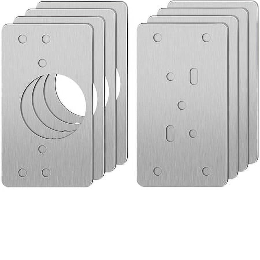 Set Of 8 Plates From Air Hinges 48 Screws Stainless Steel 9x5 Cm set-of-8-plates-from-air-hinges-48-screws-stainless-steel-9x5-cm