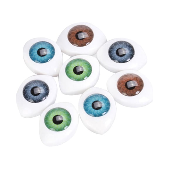 Set of 8pcs 8mm Oval Eyes For Doll DIY Making Props