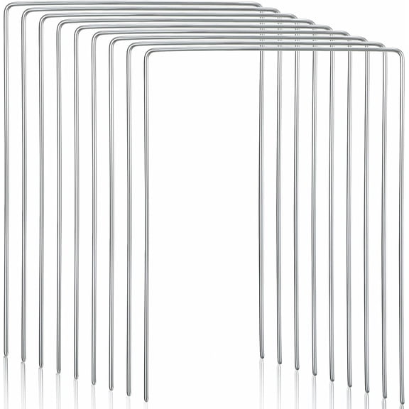 Set of 9 Croquet Wickets Replacement for Croquet Metal Hoops with Galvanized and Plastic Coating for Family Lawn Backyard Outdoor Game(Square)