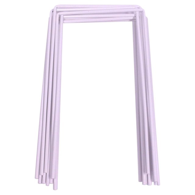 Set of 9 White Croquet Wickets, Sturdy 7 Gauge Replacement Square