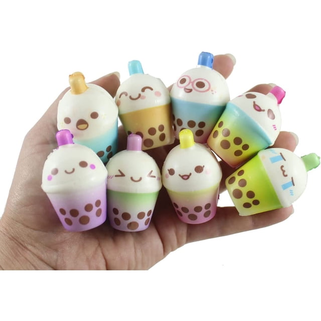 Set of All 8 Tiny Bubble Tea Drink Slow Rise Squishy Toys - Memory Foam ...