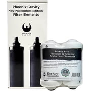 Berkey PF-2 Fluoride & Arsenic Reduction Filters Pack of 2 + Phoenix Gravity New Millennium Edition NSF 42/372 Certified Filter Elements Pack of 2