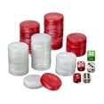 thumbnail image 1 of Set of Backgammon Pieces / Checkers, 28mm, Red / White, Plastic, 1 of 1