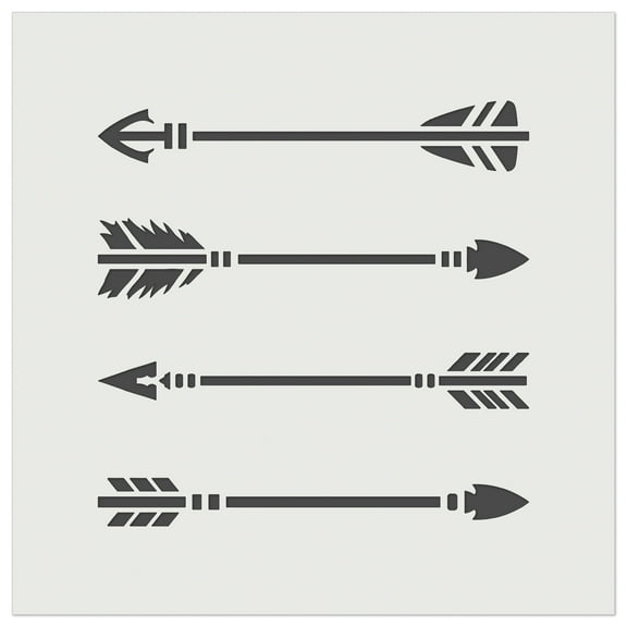 Set of Bow Arrow Pointers DIY Cookie Wall Craft Stencil - 3.5 Inch