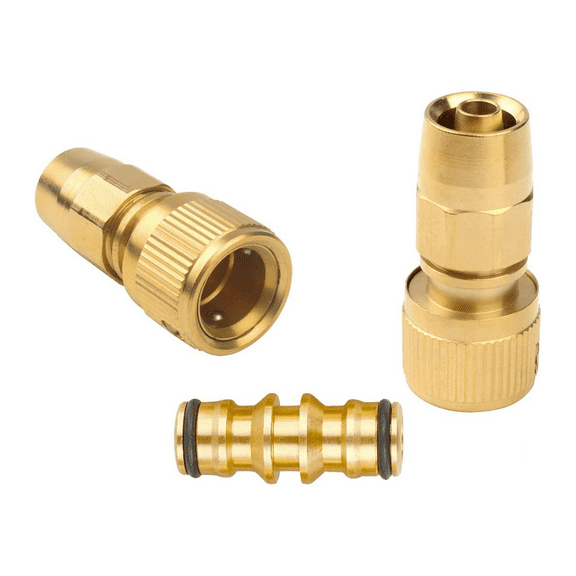 Set of Brass Garden Expanding Hose Joint Male Pipe Adaptor Repair with Quick Connector