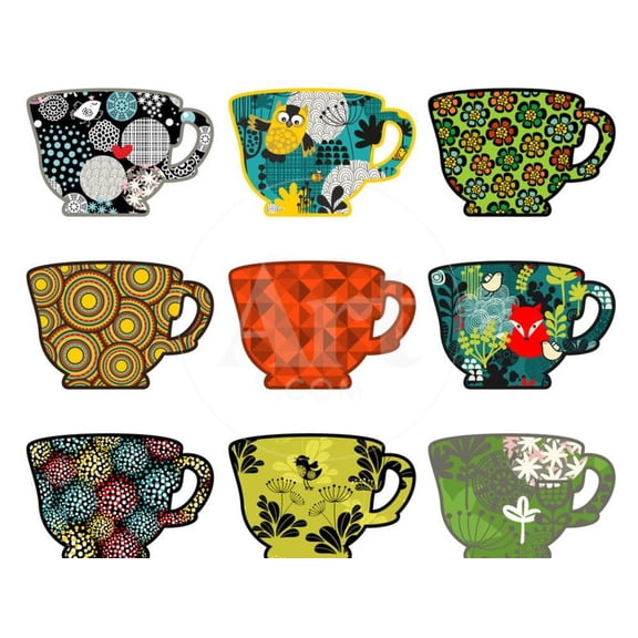 Set of Coffee Cups with Nature Prints, Unframed Art Print Wall Art by panova Sold by Art.Com