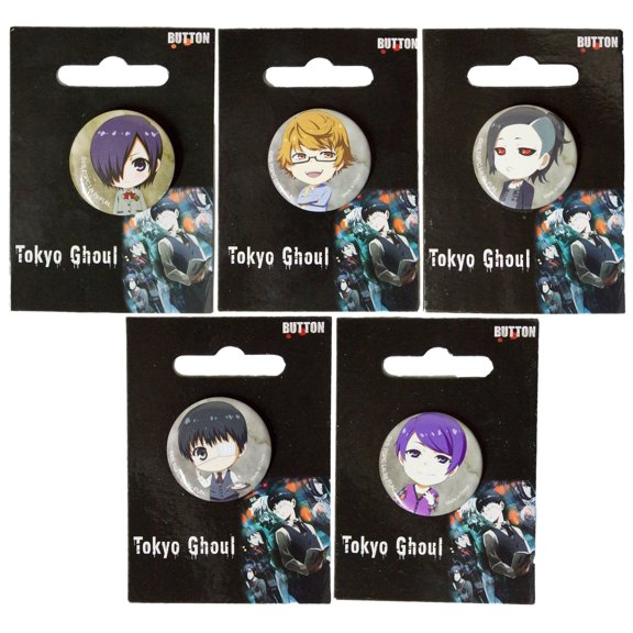 Set of Five Tokyo Ghoul 1.25 Inch Button Pins