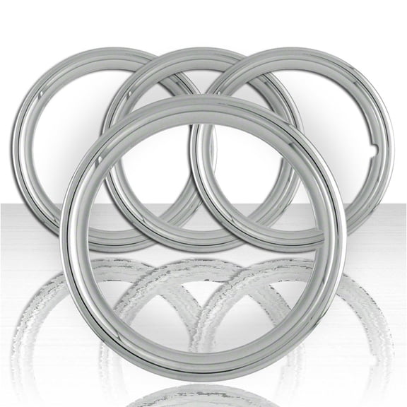 Set of Four 15" Chrome ABS 1 1/2" Deep Wheel Trim Rings - ARFH357