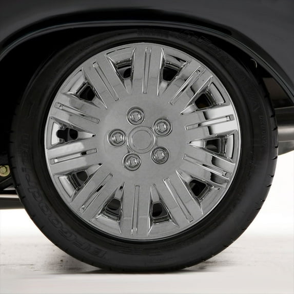 Set of Four 15" Silver Hubcap Wheel Covers for 05-07 Town & Country (Push-on)