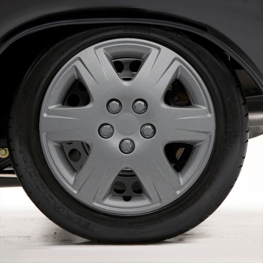 Set of Four 15" Silver Hubcap Wheel Covers for 2005-08 Toyota Corolla (Push-on)