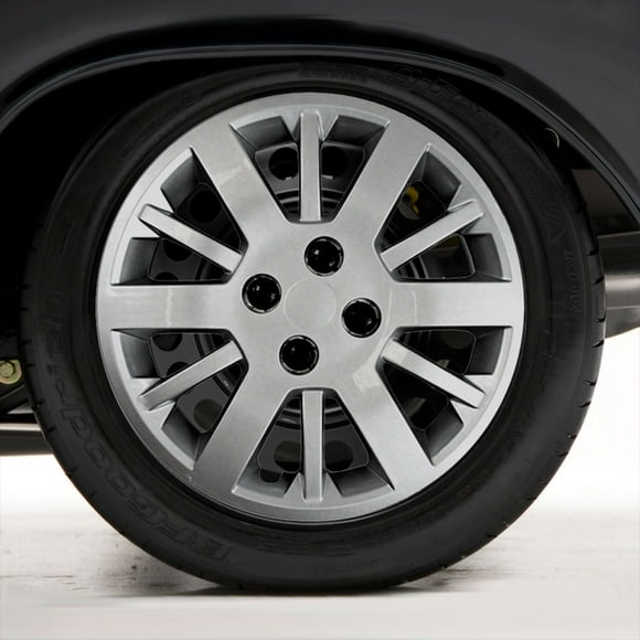 Set of Four 15" Silver Hubcap Wheel Covers for 2005-2010 Chevy Cobalt (Screw-on)