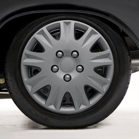 Set of Four 15" Silver Hubcap Wheel Covers for 2006-2011 Honda Civic (Push-on)