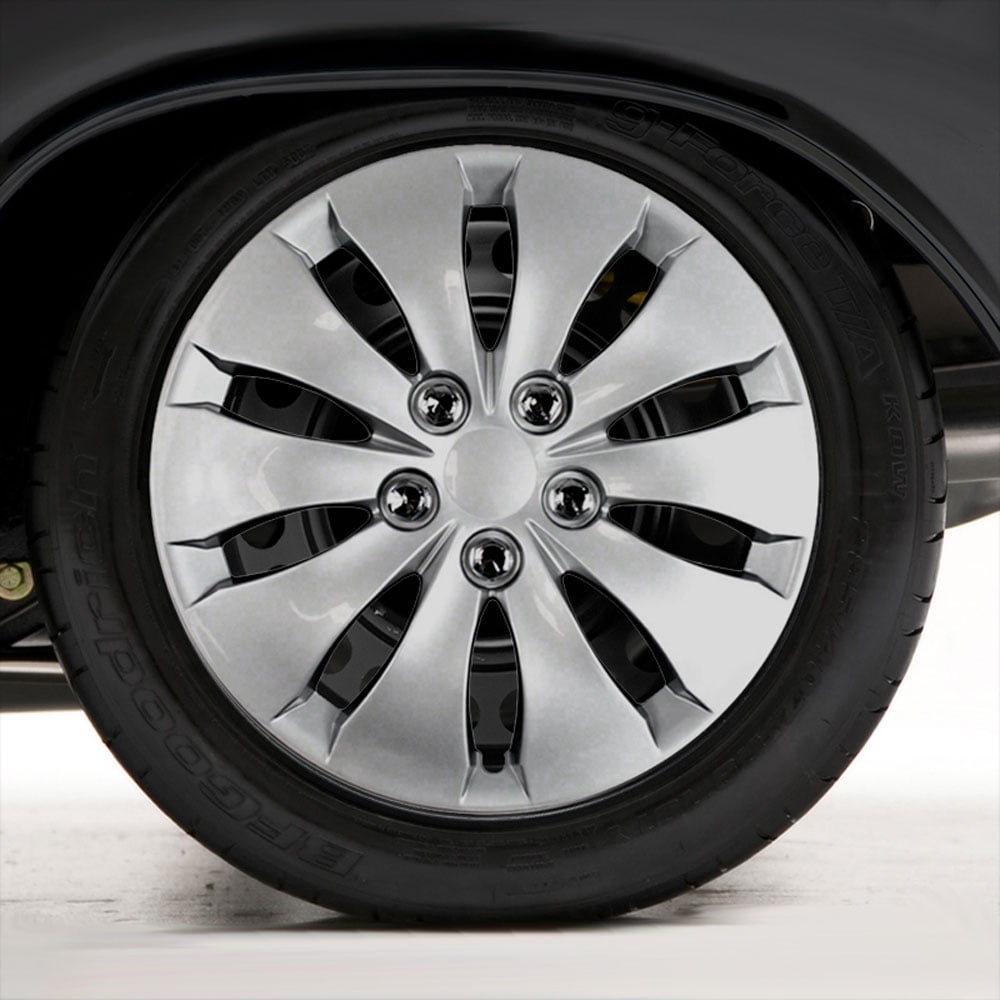 Set of Four 16" Silver Hubcap Wheel Covers for 2008-2012 Honda Accord (Push-on)