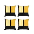 thumbnail image 1 of HomeRoots 471904 6.4 x 18 x 18 in. Yellow Striped Zippered Handmade Polyester Throw Pillow - Set of 4, 1 of 3